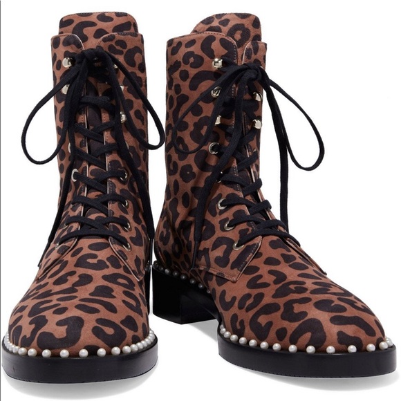 STUART WEITZMAN SONDRA FAUX PEARL LEOPARD BOOT 10.5 NEW IN BOX - Picture 3 of 6